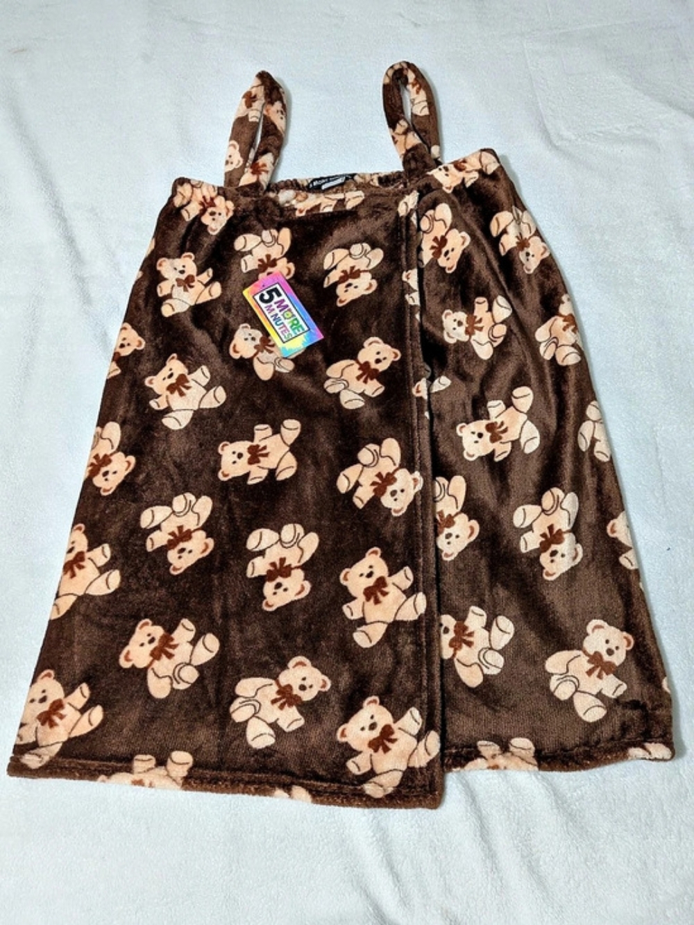 5 MORE MINUTES® Women's Plush Bear Shower Wrap (One Size Plus)